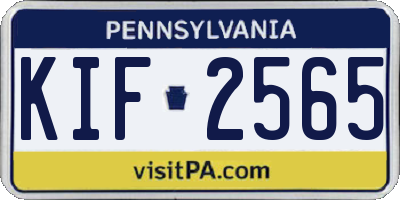 PA license plate KIF2565