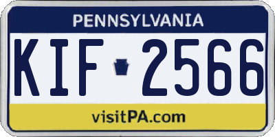 PA license plate KIF2566