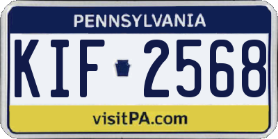 PA license plate KIF2568
