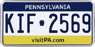PA license plate KIF2569