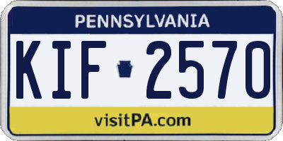 PA license plate KIF2570
