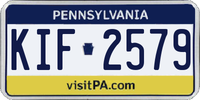 PA license plate KIF2579