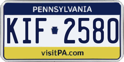 PA license plate KIF2580