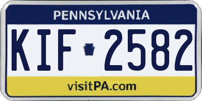 PA license plate KIF2582