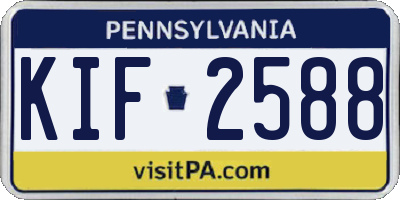 PA license plate KIF2588