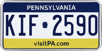 PA license plate KIF2590