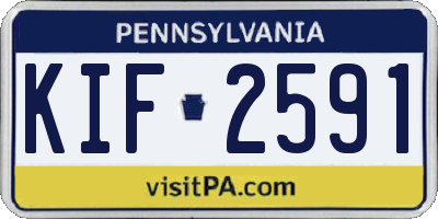 PA license plate KIF2591
