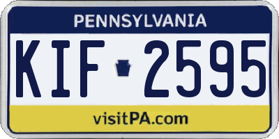 PA license plate KIF2595