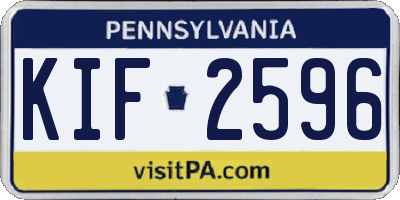 PA license plate KIF2596