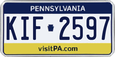PA license plate KIF2597