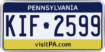 PA license plate KIF2599