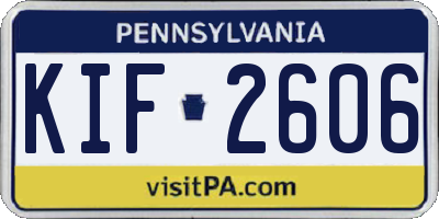 PA license plate KIF2606