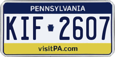 PA license plate KIF2607