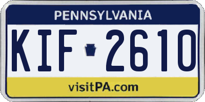 PA license plate KIF2610