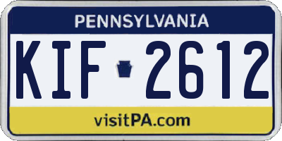 PA license plate KIF2612