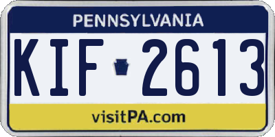PA license plate KIF2613