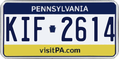 PA license plate KIF2614