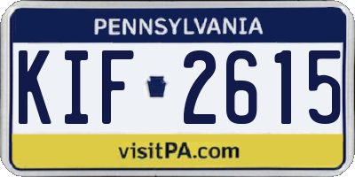 PA license plate KIF2615