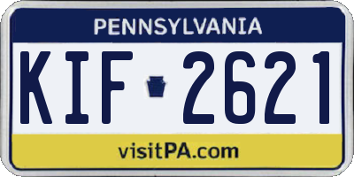 PA license plate KIF2621