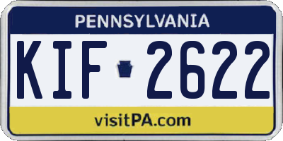 PA license plate KIF2622