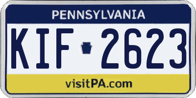 PA license plate KIF2623