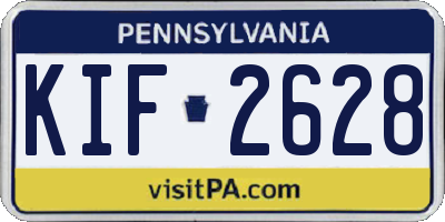 PA license plate KIF2628
