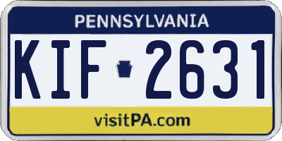 PA license plate KIF2631
