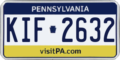 PA license plate KIF2632