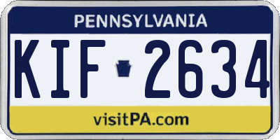 PA license plate KIF2634