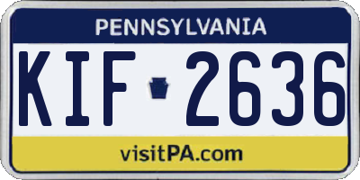 PA license plate KIF2636