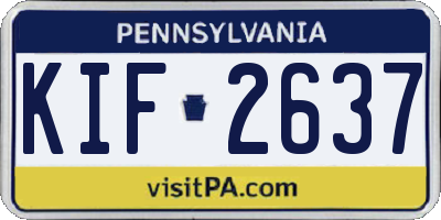 PA license plate KIF2637