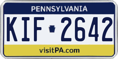 PA license plate KIF2642