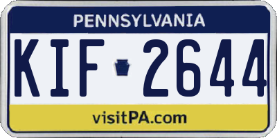 PA license plate KIF2644
