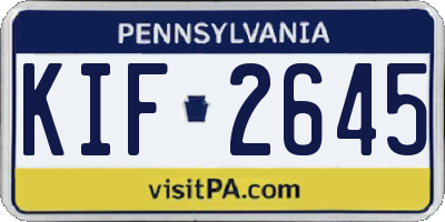 PA license plate KIF2645