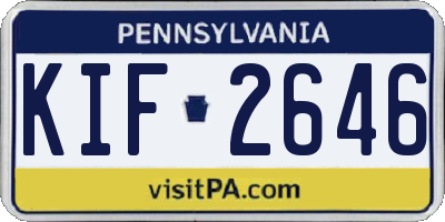 PA license plate KIF2646
