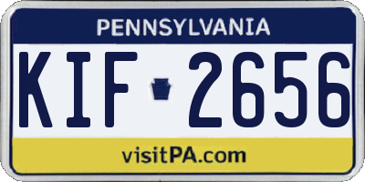 PA license plate KIF2656