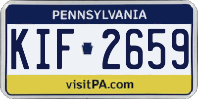 PA license plate KIF2659