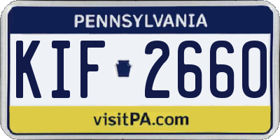 PA license plate KIF2660