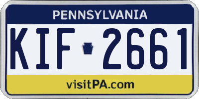 PA license plate KIF2661