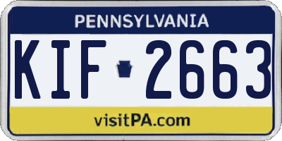 PA license plate KIF2663