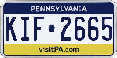 PA license plate KIF2665