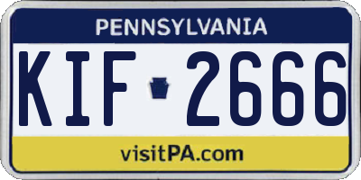 PA license plate KIF2666