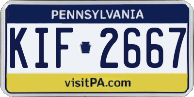 PA license plate KIF2667