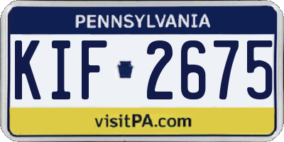 PA license plate KIF2675