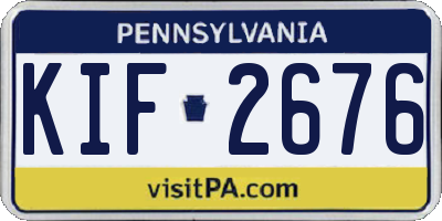 PA license plate KIF2676