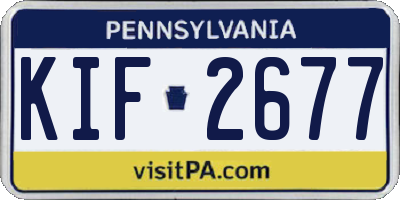 PA license plate KIF2677