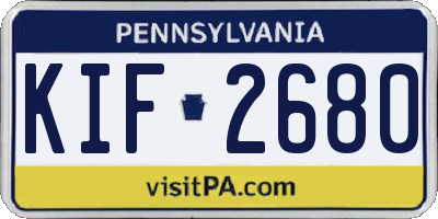 PA license plate KIF2680