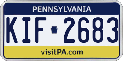 PA license plate KIF2683