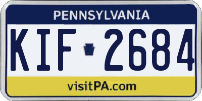 PA license plate KIF2684