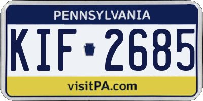 PA license plate KIF2685